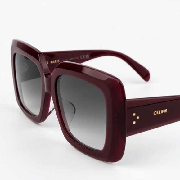 NEW Celine CL40263F 69B 3 DOTS Bordeaux Gradient Smoke Geometric Sunglasses - Picture 6 of 10